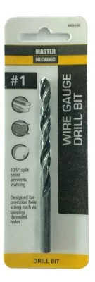 #1 3-7/8 In. Wire-Gauge Drill Bit, Black Oxide