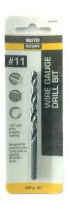 #11 3-1/2 In. Wire Gauge Drill Bit, Black Oxide