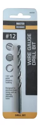 #12 3-1/2 In. Wire Gauge Drill Bit, Black Oxide