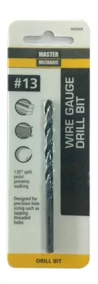 #13 3-1/2 In. Wire Gauge Drill Bit, Black Oxide